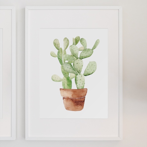 Wall Art Watercolor Cactus Plant Illustration Print Poster Unframed - Picture 3 of 9